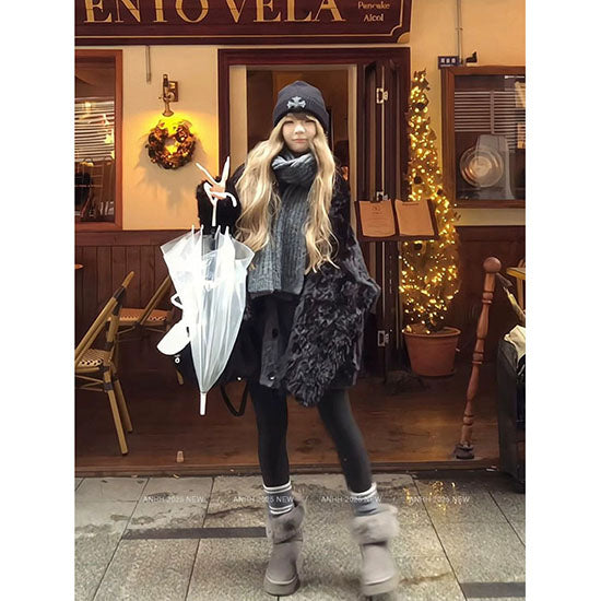 LF ふわふわ ホワイトファージャケット 大人可愛い ゆったり コート