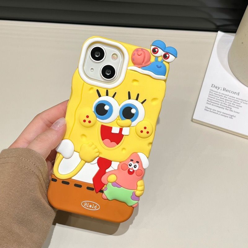 WLY 立体 スポンジボブ シリコン携帯ケース スマートフォンケース