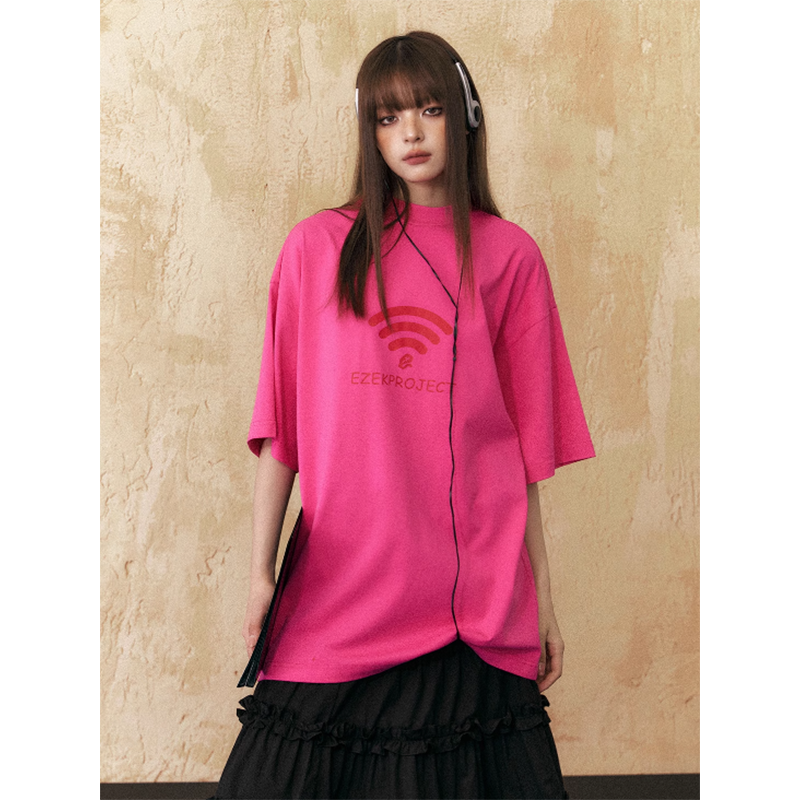 LF04 WIFI アメリカンレトロ 半袖Tシャツ 着痩せ ショートタイプ トップス オシャレ