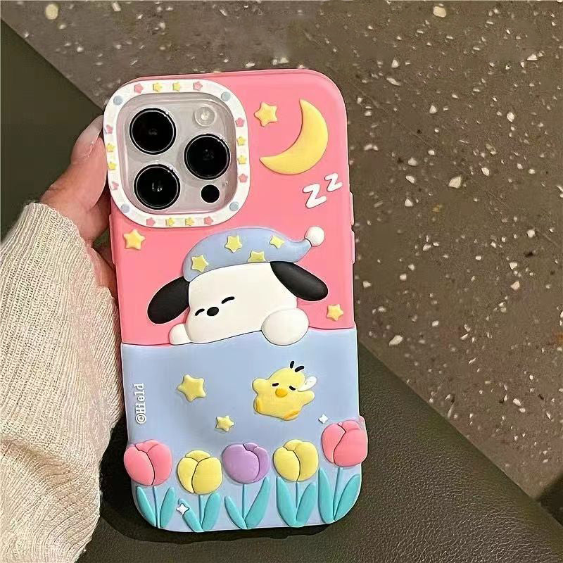 YQQ チューリップ キャラクター ポチャッコ アップルの携帯ケース