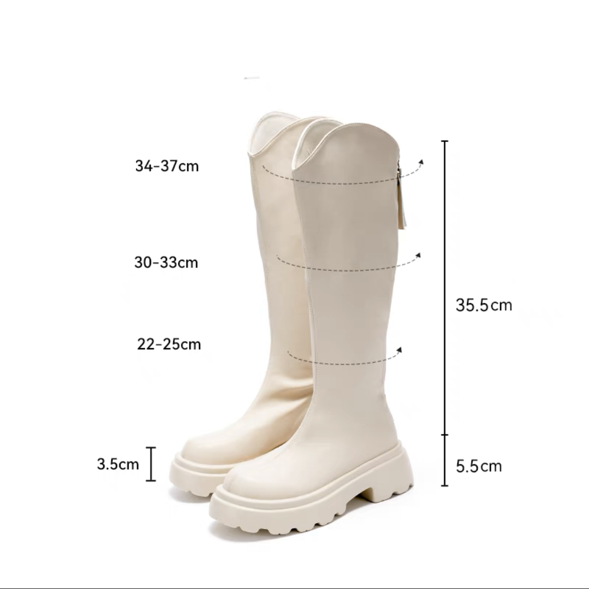 LF02 Vカットロングブーツ チャンキーヒール 厚底 スクラブ オシャレ