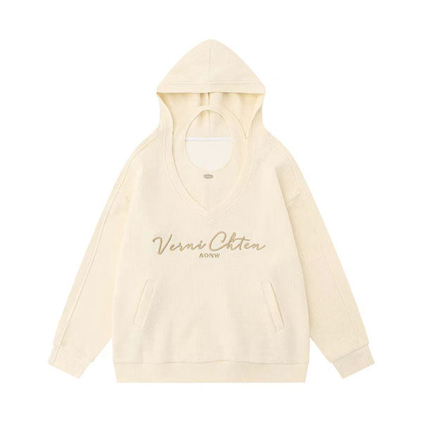 LF アメリカンレトロ フード付きパーカー スウェット ゆったり ツーピースセット Anne
