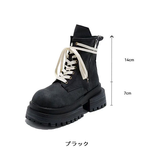 LF マーチンブーツ オシャレ カジュアル レトロ 厚底 ショートブーツ