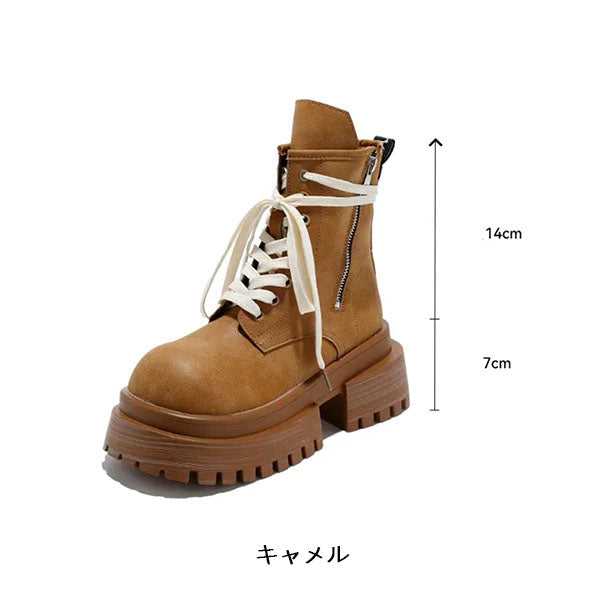 LF マーチンブーツ オシャレ カジュアル レトロ 厚底 ショートブーツ