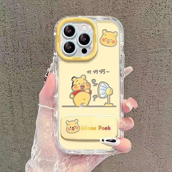 LF かわいい 化粧鏡付きスマホケース 携帯電話ケース 粘着式スマホホルダー付き