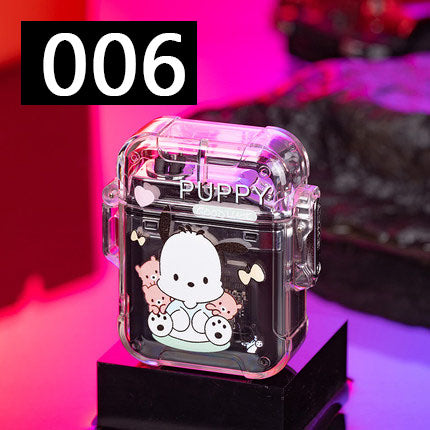 YQQ キャラクター USB充電 電子ライター 軽量 LED 防風 防水 電気ライター アウトドア キャンプ 登山 防災 地震対策 停電時などに適用
