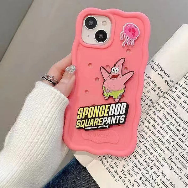 LF アイデアDIY サンリオ スポンジボブ シリカゲル携帯電話ケース スマホケース 保護ケース 耐衝撃