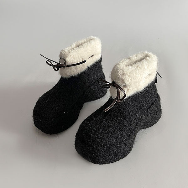 LF モコモコ 厚底 ボア ショートショート スノーブーツ