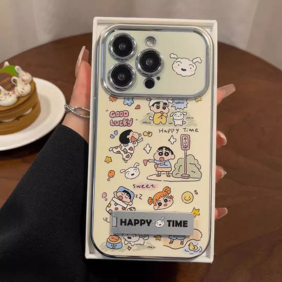 LF かわいい カラー スマホケース 携帯電話ケース 粘着式スマホホルダー付き