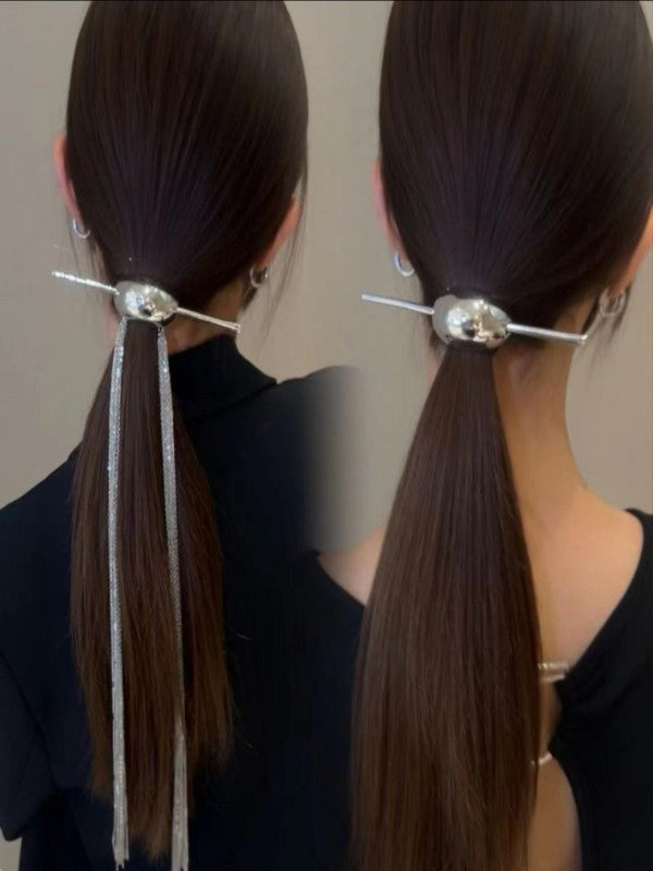 XYW ロングフリンジ ヘアアクセサリー 髪飾り 取り外し可能なタッセル 1つ物は2つの使い方