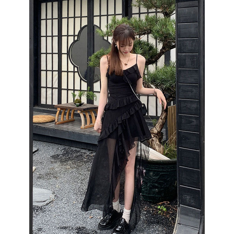 LF ふりふり イレギュラーキャミワンピ オシャレ かっこかわいい Anne