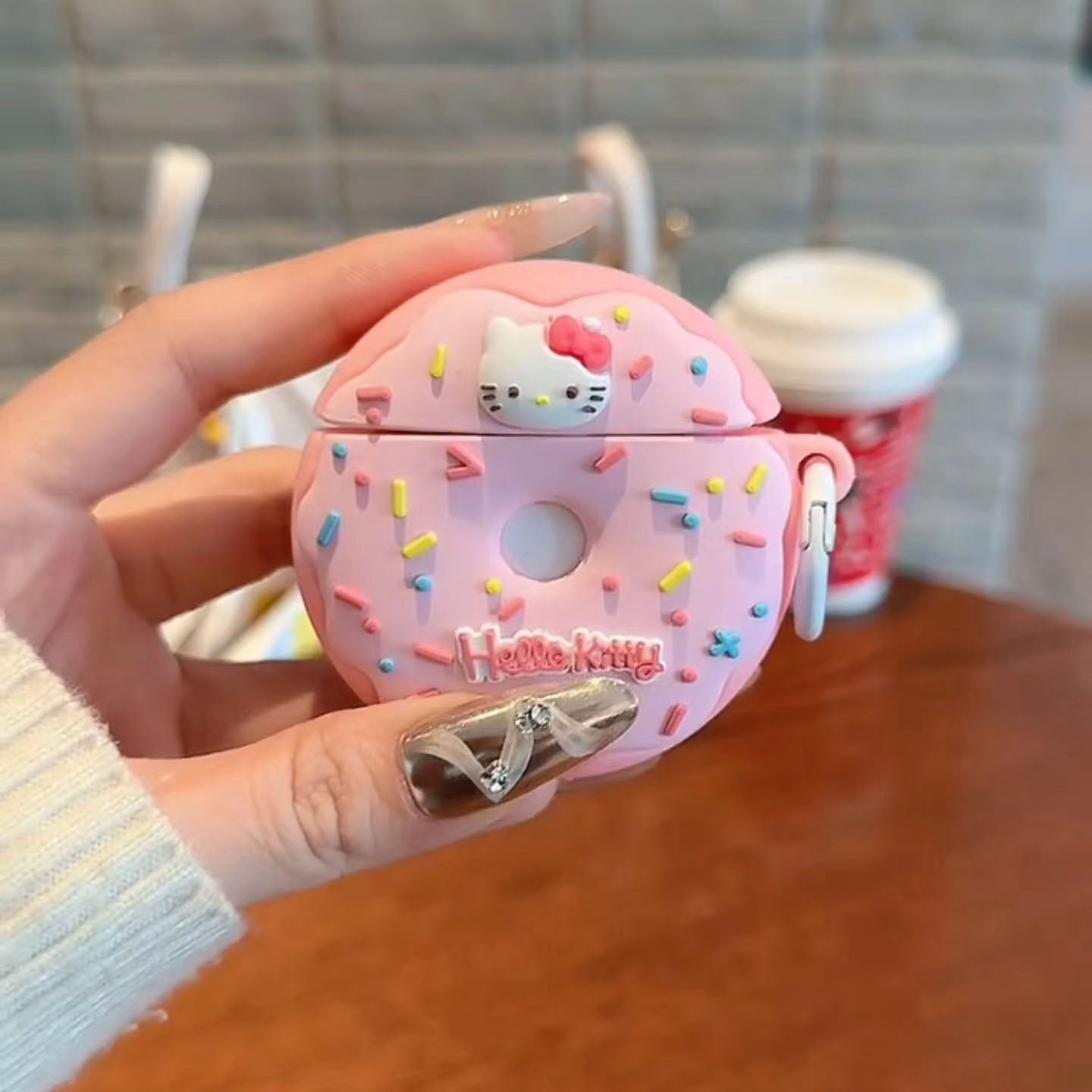 LF キティドーナツ イヤホン ケース Airpodsケース 可愛い ピンク