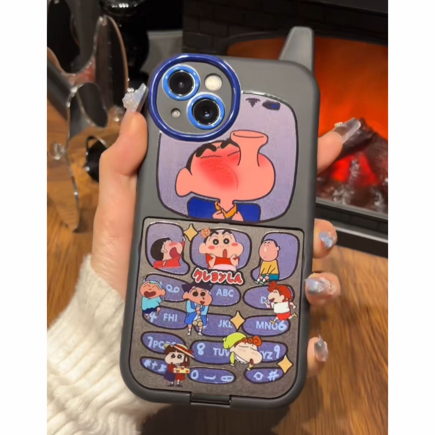 LF キャラクター 化粧鏡 スマホケース 携帯電話ケース レトロ