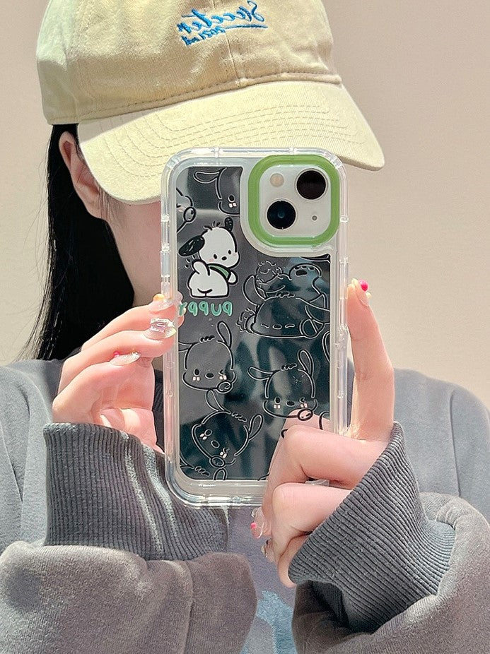 YQQ クリエイティブで可愛い ポチャッコ 携帯電話ケース +隠しブラケット