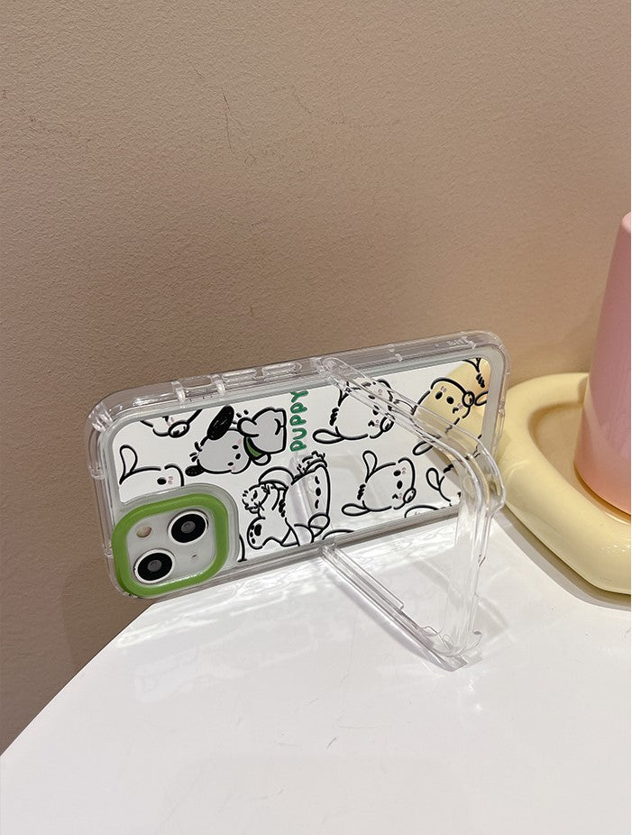 YQQ クリエイティブで可愛い ポチャッコ 携帯電話ケース +隠しブラケット