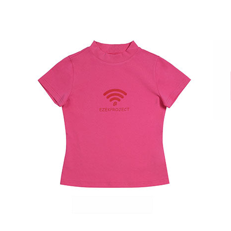 LF04 WIFI アメリカンレトロ 半袖Tシャツ 着痩せ ショートタイプ トップス オシャレ