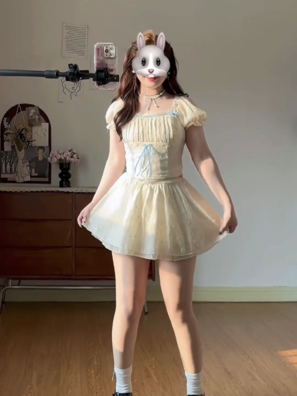 人気波点 上着スカートパンツセットH6