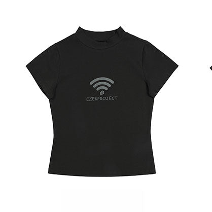 LF04 WIFI アメリカンレトロ 半袖Tシャツ 着痩せ ショートタイプ トップス オシャレ