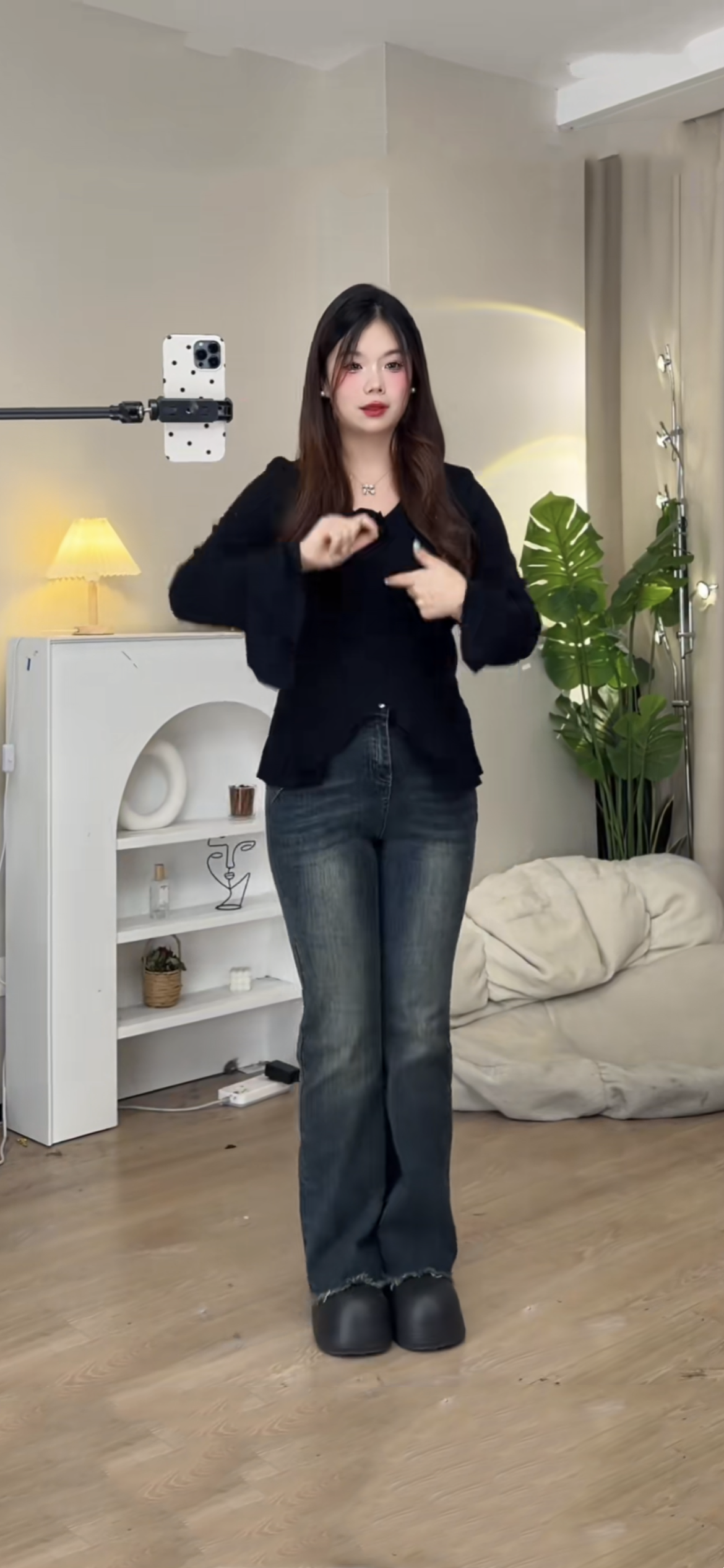 (XYW)ビッグサイズ純欲フレア袖 秋Tシャツ