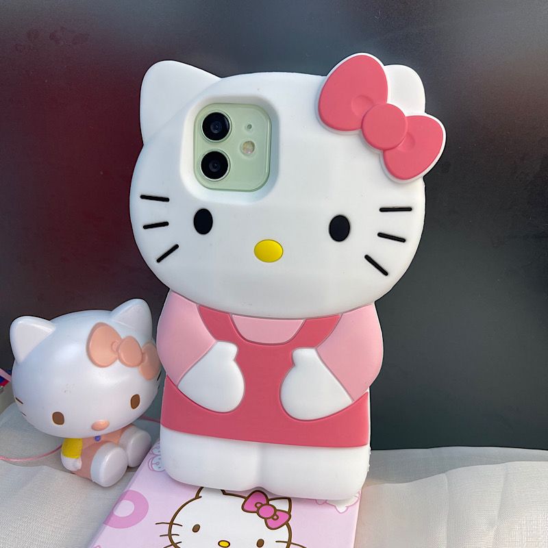 YQQ 立体 白 ハローキティ Hello Kitty シリコン携帯ケース スマートフォンケース