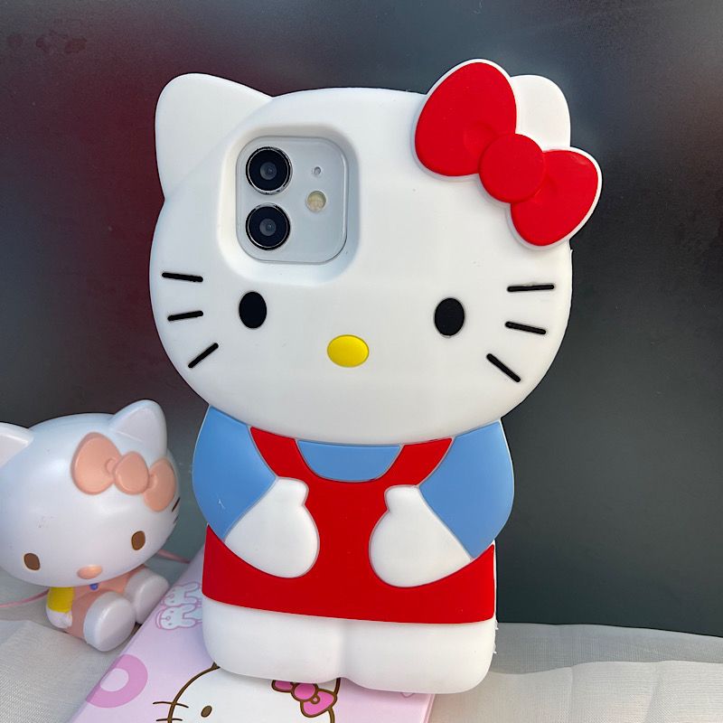 YQQ 立体 白 ハローキティ Hello Kitty シリコン携帯ケース スマートフォンケース