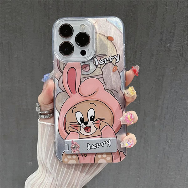 LF 可愛い トムとジェリー スマホケース 携帯電話ケース 折り畳み式スタンド付き