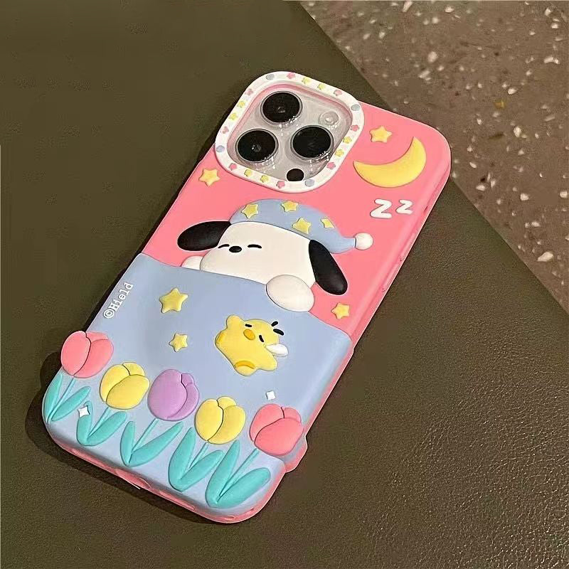 YQQ チューリップ キャラクター ポチャッコ アップルの携帯ケース