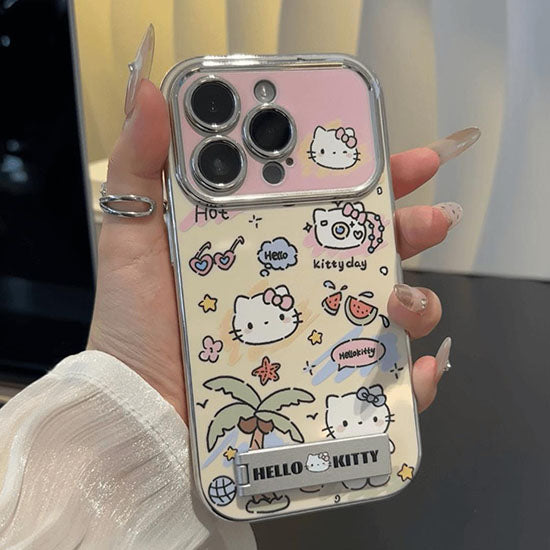 LF かわいい スマホケース 粘着式スマホホルダー付き 携帯電話ケース