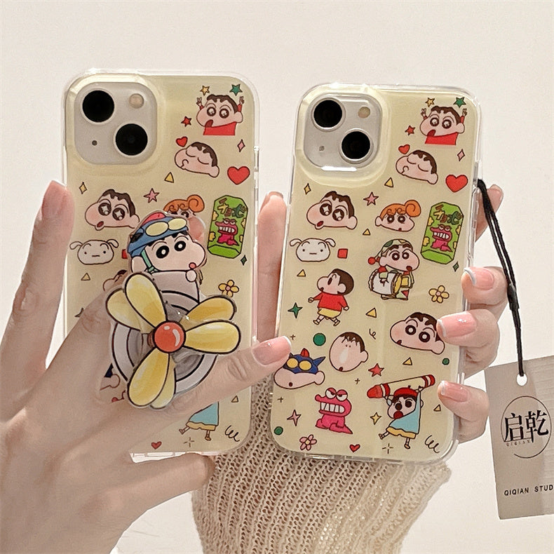 LF ヘリコプター スマホケース 携帯電話ケース 粘着式スマホホルダー付き