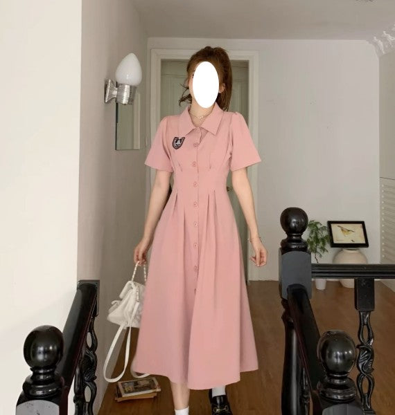 ビッグサイズ ウエストシェイプ着痩せワンピース 夏らしいロングスカートX12