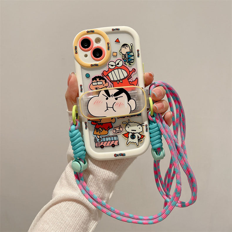 LF 可愛い キャラクター スマホケース 携帯電話ケース クランプ式ストラップ