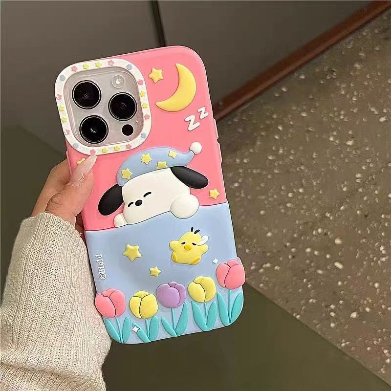 YQQ チューリップ キャラクター ポチャッコ アップルの携帯ケース