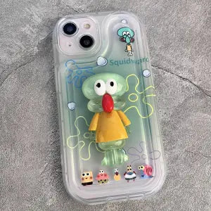WLY かわいい スマホケース シリカゲル 携帯電話ケース スポンジ・ボブ メインキャラクター