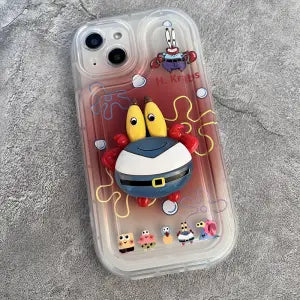 WLY かわいい スマホケース シリカゲル 携帯電話ケース スポンジ・ボブ メインキャラクター