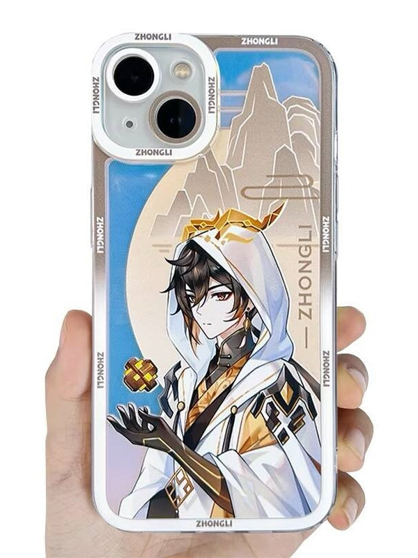 原神 岩王帝君 携帯電話ケース 透明携帯ケース 漫画スマホケース 流行の携帯電話ケース