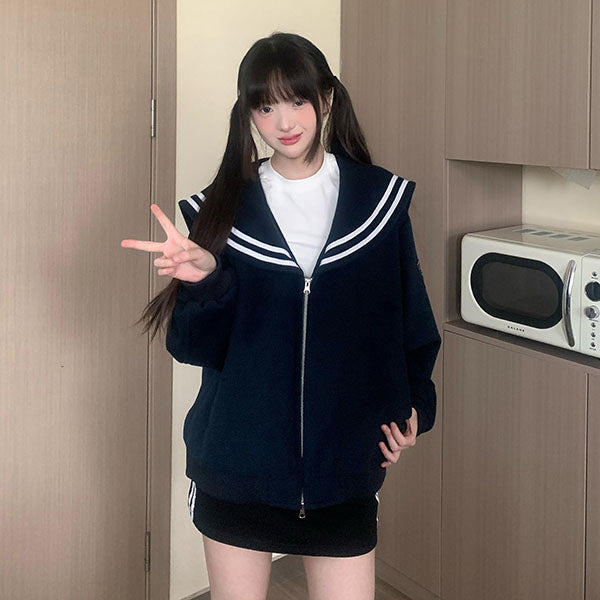 LF04 レトロ 秋冬ショートコート セーラー服 かわいい カジュアルオシャレ