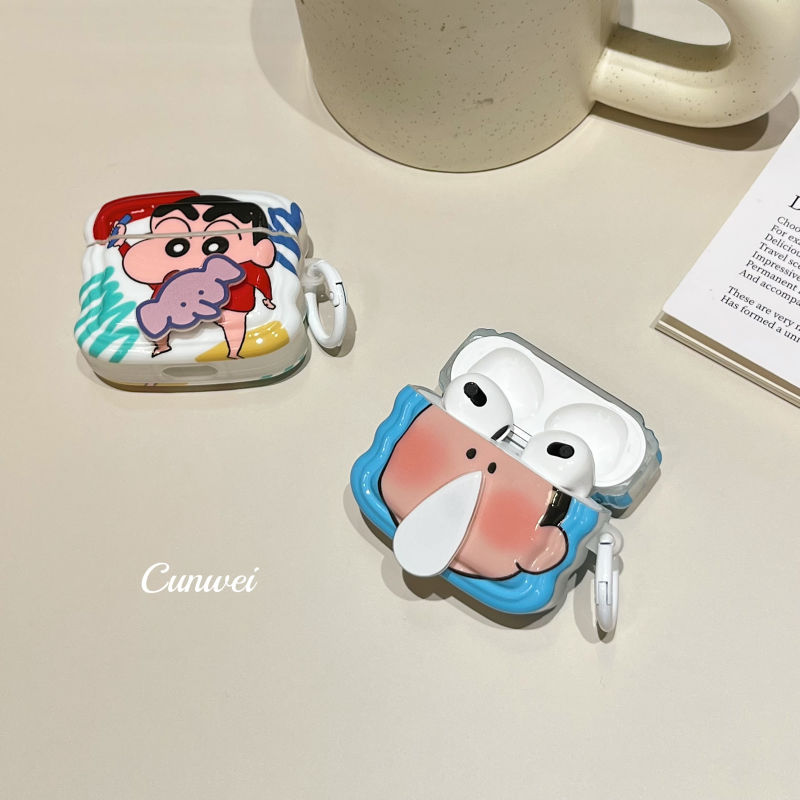 YQQ 回転 キャラクター スヤホンケース Airpodsケース 可愛い 面白い