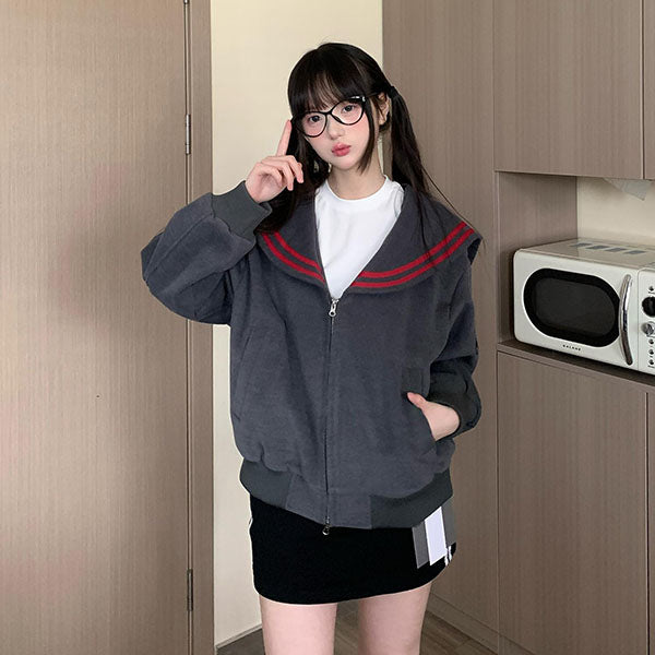 LF04 レトロ 秋冬ショートコート セーラー服 かわいい カジュアルオシャレ