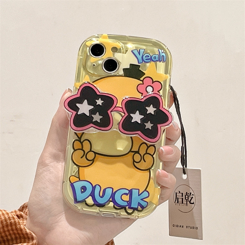 YQQ サングラス ポケットモンスター スマホケース 携帯電話ケース 粘着式スマホホルダー付き
