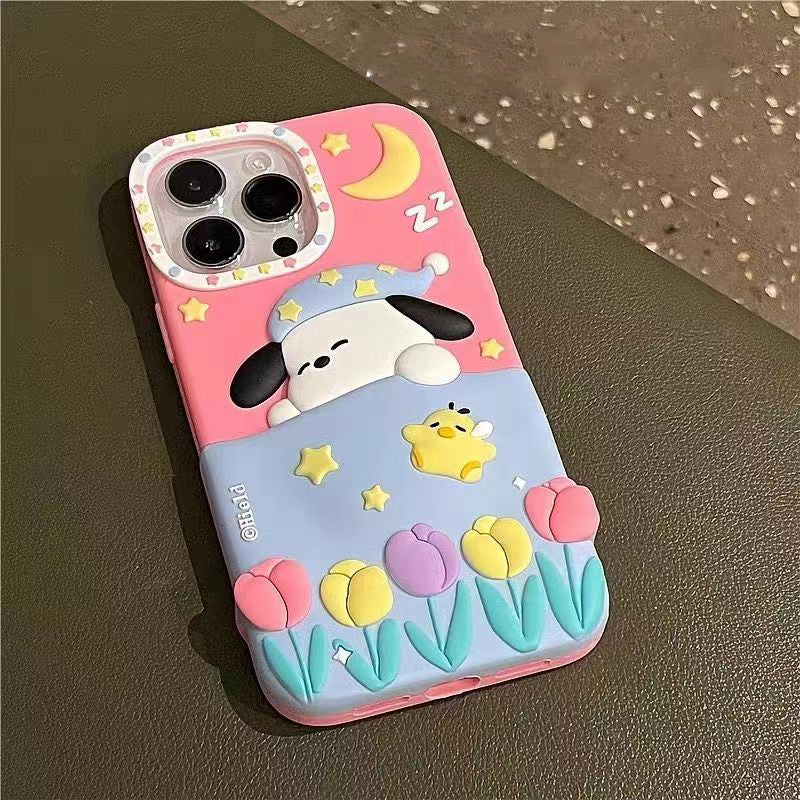 YQQ チューリップ キャラクター ポチャッコ アップルの携帯ケース