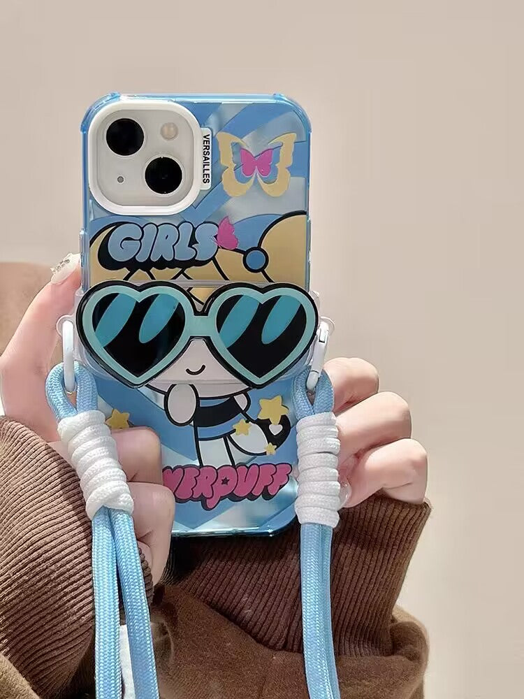 YQQ 可愛い パワーパフガールズ スマホケース 携帯電話ケース