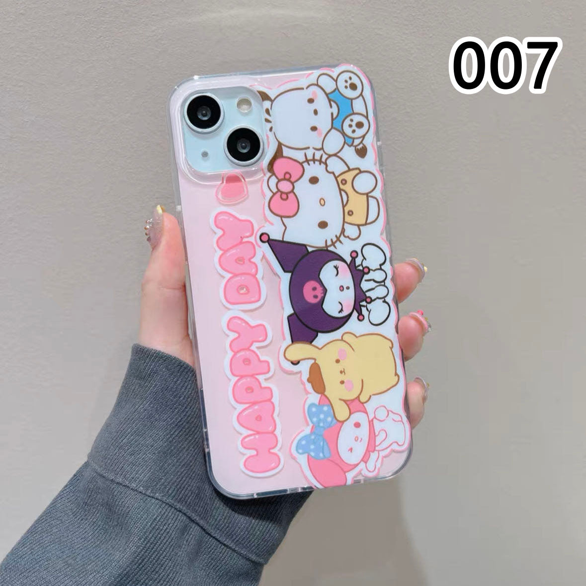 WLY かわいい Happy Day サンリオ スマホケース 携帯電話ケース