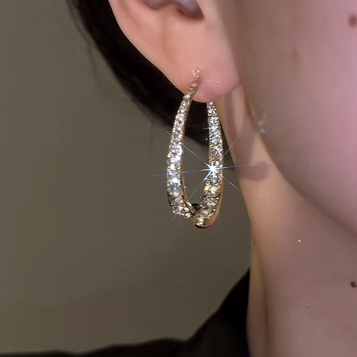 LF キラキラ 高級感 スプリットイヤリング エレガント ゴールド