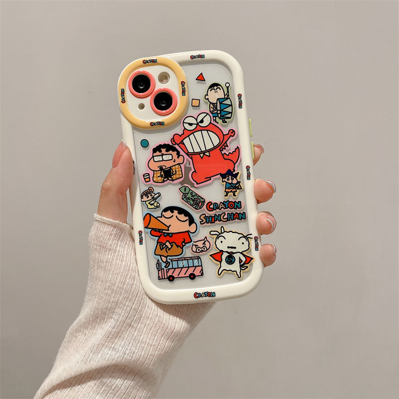 YQQ 可愛い キャラクター スマホケース 携帯電話ケース クランプ式ストラップ