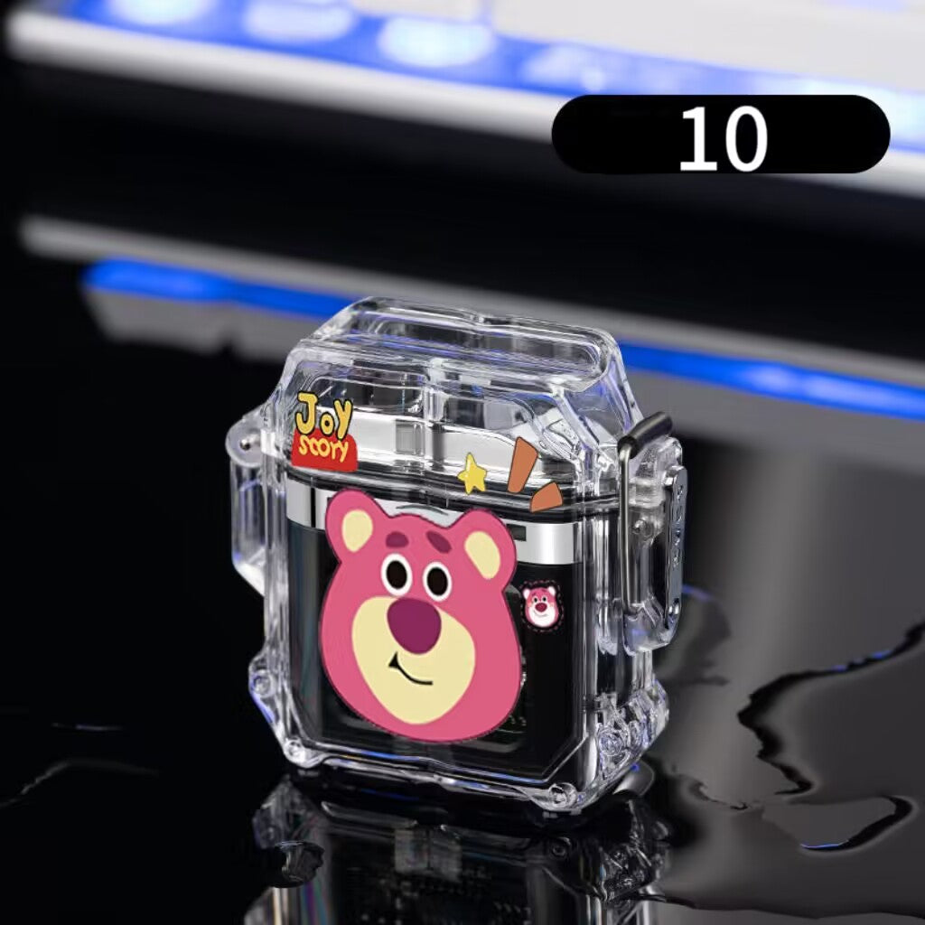 YQQ キャラクター 可愛い USB充電 電子ライター 防風 防水 電気ライター