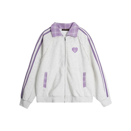 LF04 ハートパッチ刺繍 パーカーセット カジュアル スポーツ ファッション