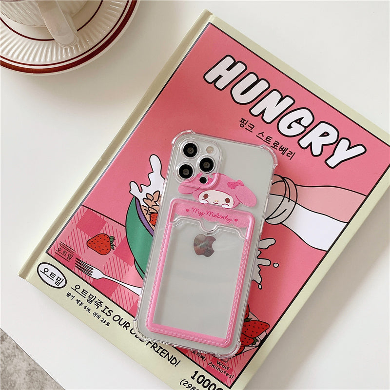 YQQ シナモロール&マイメロディ カードケース付き スマホケース 携帯電話ケース