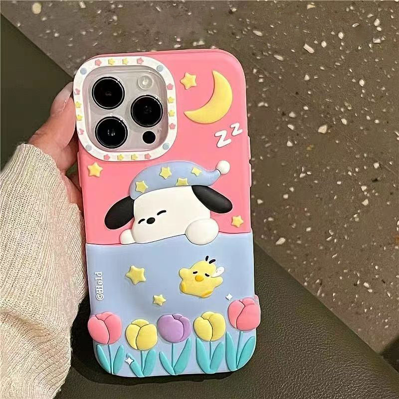YQQ チューリップ キャラクター ポチャッコ アップルの携帯ケース