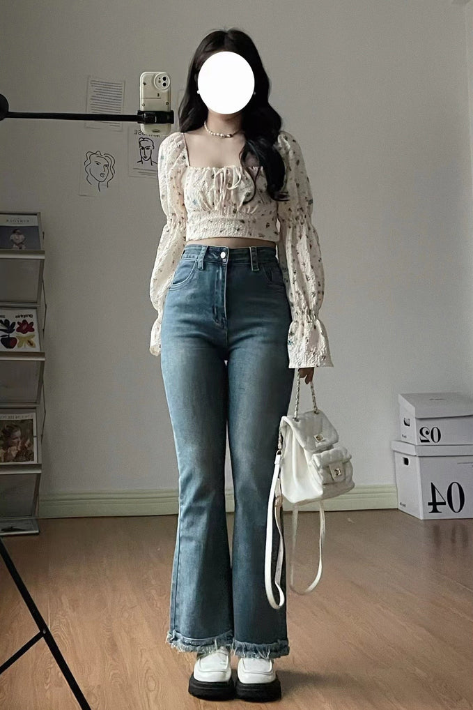 XYWA07 2023春夏新作 弾性 ジーンズ 着やせ ギャル