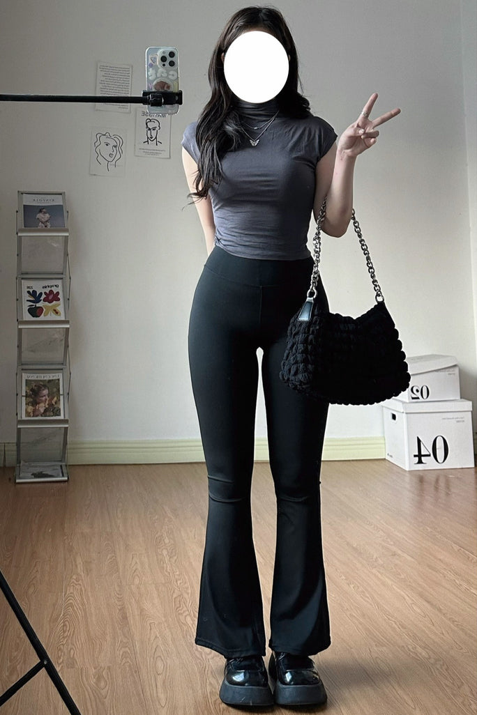 XYWA10 ハイウエスト ストレッ スキニーパンツ 長ズボン ガチョウパンツ スリムフィット 着やせ 脚長効果